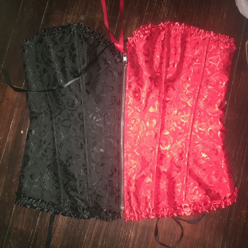 Black and red corset